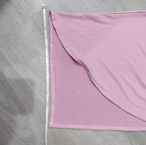 NWOT high slit faux wrap midi halter dress - Picture 4 of 12